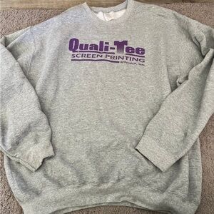 Quali-Tee screen printing Winona MN grey crewneck sweatshirt size XL